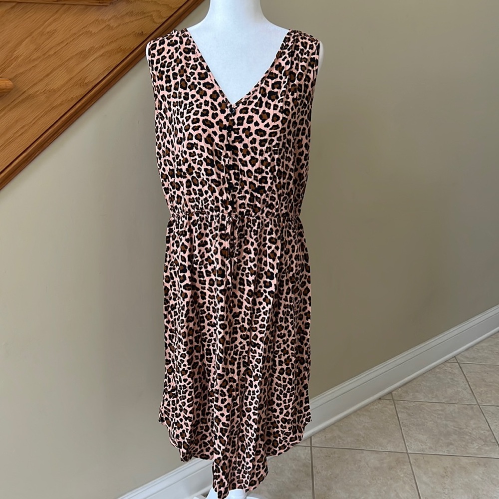 Elings Dress Sleeves Elastic waist with drawstring Size XL Cheetah Print Blk/Tan